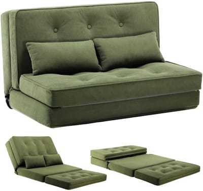 COMHOMA - Slaapbank Klein Bed - 6-traps Verstelbare Rugleuning - Groen