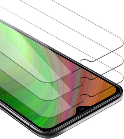 Cadorabo 3x Screenprotector geschikt voor Samsung Galaxy A20s - Beschermende Pantser Film in KRISTALHELDER - Getemperd (Tempered) Display beschermend glas in 9H hardheid met 3D Touch