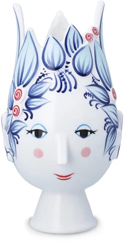 Bjørn Wiinblad Titania vaas H25cm D15.5cm blauw