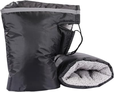 JustValue Handmoffen Set - 2 Stuks - Handwarmers Fiets - Fietswanten - Stuurhandschoenen Scooter - Fietsmoffen - Zwart