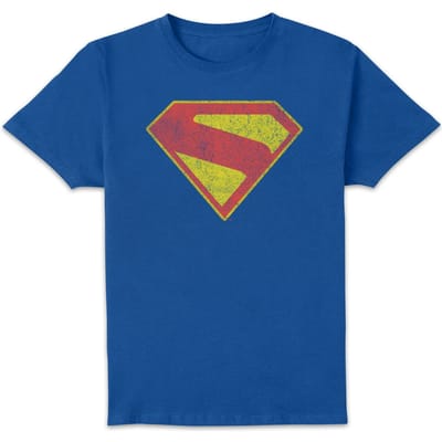DC Comics Superman Distressed Superman Logo Unisex T-Shirt - Blue - S