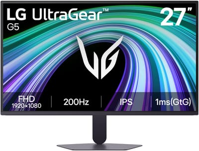 27" LG 27G523B-B UltraGear G5 Gaming Monitor 200Hz FHD 1ms response NVIDIA G-SYNC Black