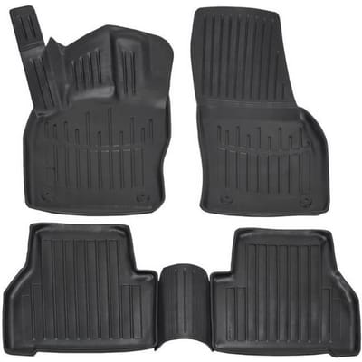 Tapis de sol - SCOUTT - Volkswagen Caddy 4 - Caoutchouc Premium - Sur mesure - Noir noir