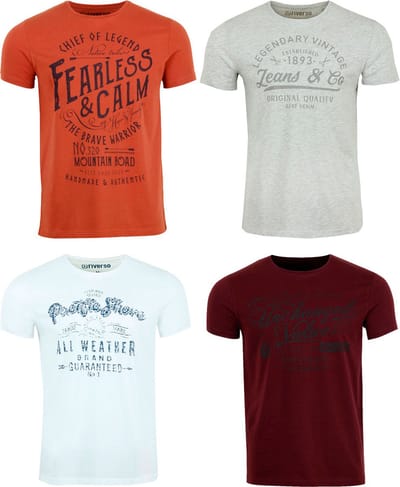 riverso Heren T-Shirt RIVLeon 4 Pack regular fit Veelkleurig L Ronde Hals Volwassenen - gemaakt van 100% katoen