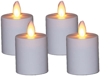 Anna's Collection LED kaarsen - 4x - wit - H8 cm - bewegende vlam - batterijkaarsen - waxinelichtjes - theekaarsen
