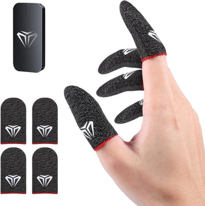 Ademende gaming vingersleeves - Zweetbestendige vingerhoezen voor optimale grip en comfort tijdens het gamen - Geschikt voor alle touchscreen games (4/6 stuks)
