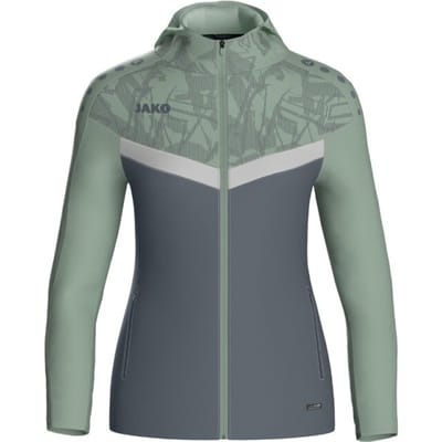Jako Iconic Jas Met Kap Dames - Zachtgrijs / Mintgroen / Antra Light | Maat: 34