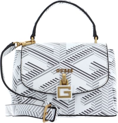 GUESS Schoudertas Handtas Montreal Mini Crossbody Flap Stone Logo Grijs