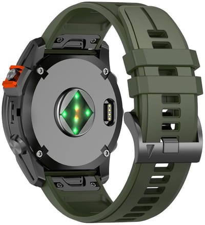 Siliconen bandje - geschikt voor Garmin Fenix 5 (PLUS) / 6 (Pro) / 7 (Pro) / 8 (47 mm) / E (47 mm) / Epix (Pro) (2) 47 mm / Approach S60/S62/S70 47 mm / MARQ / Instinct 1/2/3 (45mm) - army