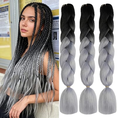 Dailygoods- Haarverlängerung 24" - Ombre Jumbo Vlecht Haar - 100% Kanekalon - Hittebestendig - Zacht - Natuurlijke Textuur - Vlechthaar