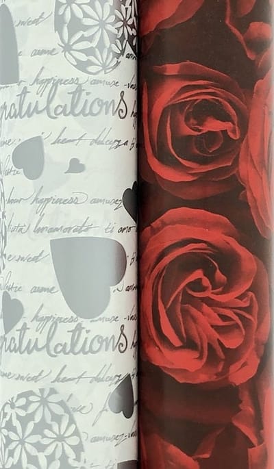 Luxe Valentijn assortiment cadeaupapier inpakpapier kadopapier - 300 x 70 cm - 3 Rollen