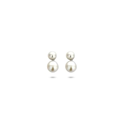 Zilveren gerhodineerde oorknoppen parel 7,5 mm - 1341126
