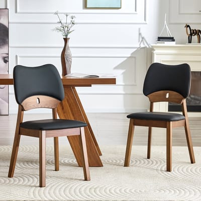 Eetkamerstoel - Onbekend - Moderne eetkamerstoel set van 2 houten stoel met vlinder rugleuning gestoffeerd - Set van 2 - Onbekend - Onbekend