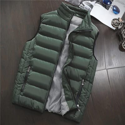 Lente Herfst Mannen Stijlvol Vest Heren Plus Size 5xl Mouwloze Jas Mannen Winter Vest Heren Vest Casual Jassen M legergroene kleur