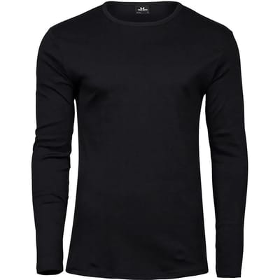 Tee Jays - Interlock T-shirt lange mouwen - Black maat S