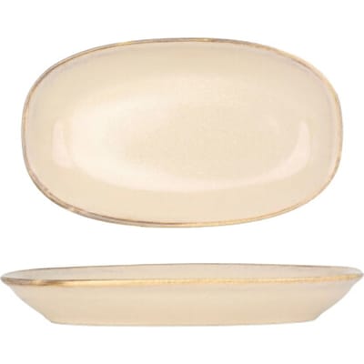 Bonna Serveerschaal - Sand Hygge - Porselein - 24x14 cm - set van 2