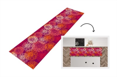 Keukenloper - Loper keuken - Bloemen - Regenboog - Dahlia - Patronen - 200x50 cm - Keukenloper vinyl