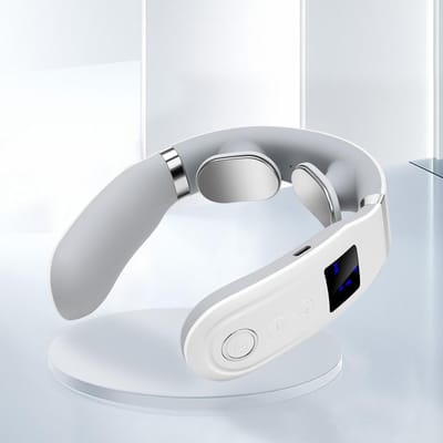 Multifunctionele Cervicale Massager, Huishoudelijke Nekbeschermer, Verwarmd Mini Puls Fysiotherapie Apparaat, Nekmassager Heating model wit