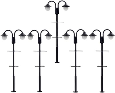 5x Straatlantaarns Modelbaan Verlichting LED Warmwit voor Schaal H0 (1:87) - Miniatuur Lantaarnpalen