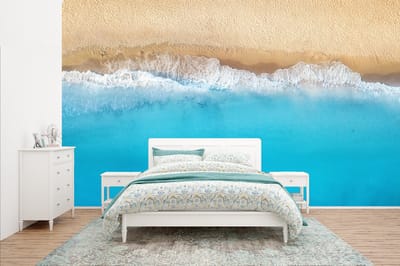 Behang - Fotobehang Strand - Water - Blauw - Breedte 435 cm x hoogte 260 cm