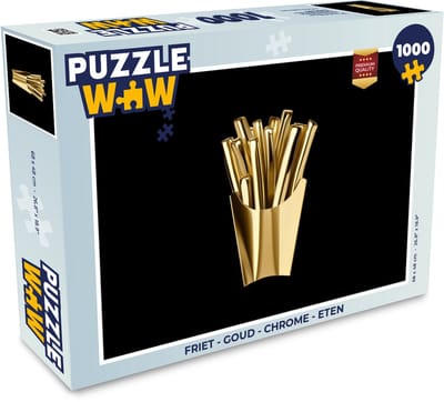 Puzzel Friet - Goud - Chrome - Eten - Legpuzzel - Puzzel 1000 stukjes volwassenen