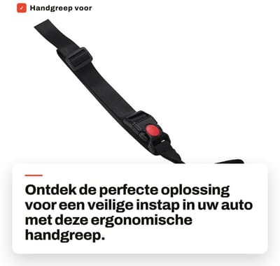 Dailygoods- Handgreep Versterkt - Handgreep Auto - Veiligheidsgreep - Ergonomische Handgreep - Eenvoudig te Installeren - Stevige Nylon Band - Autohandvat
