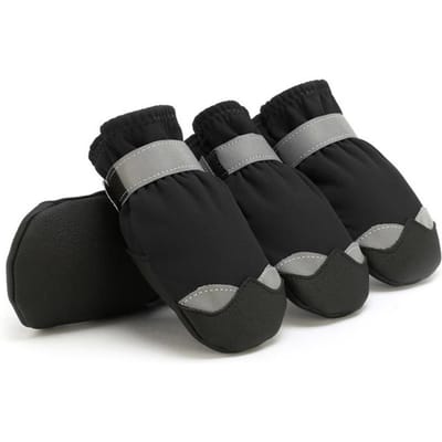 Waterdichte Hondenschoenen Reflecterende Hondenschoenen Voor Sport Bergbeklimmen Draagbare PVC Zool Schoenen voor Kleine Middelgrote Grote Hond Kat Huisdieren no.1
