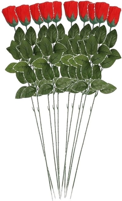 10x Rode Rosa/roos kunstbloem 60 cm - Kunstrozen - Kunstbloemen boeketten rozen rood