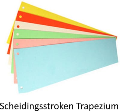Scheidingsstroken trapezium tabbladen Office Basics - 2 gaats - assorti karton - set 100 stuks
