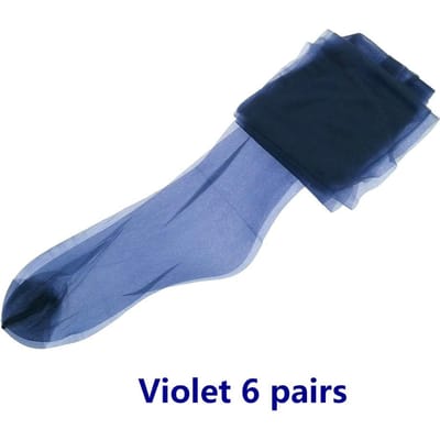 6 Paires Hauts Simples pour Femmes Bas Longs Transparents en Nylon pour Porte-Jarretelles Collants 5 Deniers Pointe Renforcée pour Femmes One Size gray