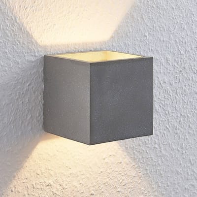 Lindby - wandlamp - 1licht - Beton - H: 11.5 cm - G9 - grijs