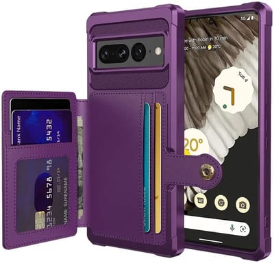 Portemonnee Hoesje Geschikt voor de Google Pixel 7 Pro - Back Cover met Pasjeshouder - Telefoonhoesje voor Pinpas - Kaarthouder op Achterkant - Case met Magneet voor Auto Houder Paars