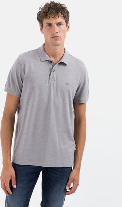 camel active Poloshirt met korte mouwen gemaakt van duurzaam katoen mix - Maat menswear-S - Grijs