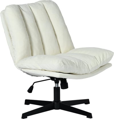 MEUBLES COSY Draaifauteuil – chenille kruisvoet – beige