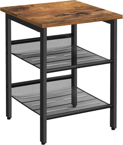 Parya Home - Bijzettafel - Hout&Metaal - 40x40cm - Bruin