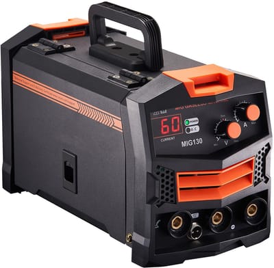 MIG lasser, 130 amp synergische MIG lasmachine, gasloze gevulde draad lasser, draagbare IGBT inverter MIG lasser met digitale display