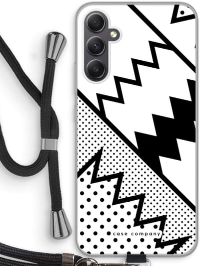 Case Company® - Hoesje met koord geschikt voor Samsung Galaxy A34 hoesje met Koord - Pop Art #5 - Telefoonhoesje met Zwart Koord - Bescherming aan alle Kanten en Over de Schermrand