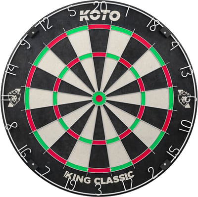 KOTO – King Classic Dartbord – Officiële afmetingen – Met Ophangsysteem – Ultra Dunne Draad - Ideaal Voor Starters