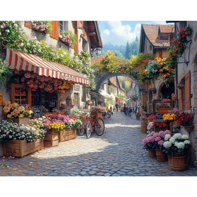 Untamed - OP FRAME - Paint by numbers Volwassenen– schilderen op nummer – Creatieve hobby - Ontspanning Thuis - Cadeau idee - Compleet pakket - DIY decoratie - Bloemen - Dorp - Blooming Village