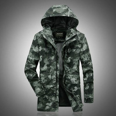 Veste camouflage mi-longue décontractée pour homme, nouvelle collection automne-hiver, tendance 3XL black