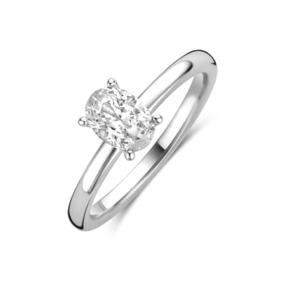 Zilveren Gerhodineerde Ring met Zirkonia 1341393 – 925 Zilver