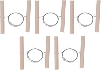 Solidchoice- Draadkleisnijder 5PCS - Roestvrij Staal - Houten Handvat - Snijdraad - Beeldhouwkunst - Kleivormen Snijgereedschap