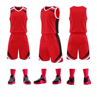 Basketbaluniformen Basketbalteam Competitieuniformen Kinderen Volwassenen Atletische Uniformen Schoolteam Uniformen 2XL rood