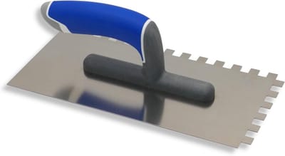 Getande Troffel - Getande Spaan - Tegels Leggen - Roestvrij Staal - 270x130mm - Grijs