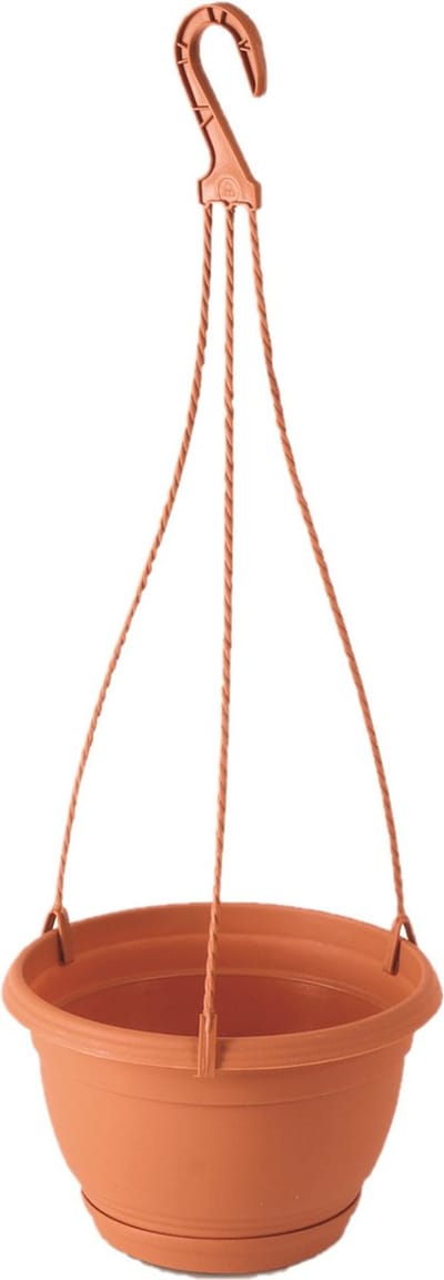 Prosperplast Bloempot/plantenpot Agro - hangend - met opvangschaal - 18 x 12 cm - hangplant