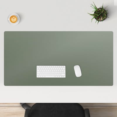 Wallfluent - Saliegroen Bureau Onderlegger - 120x60 cm - Olijf Bureau Onderlegger Groot - Pastel- en aardse kleuren Onderlegger Bureau - Computer Mat - Bureau Accessoires - Bureauonderlegger Groot