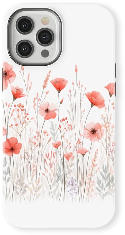 Bloemen Design Hoesje geschikt voor iPhone 12 Pro | Flower Print Tough Case met Mag | Shockproof | Bloemen Motief Backcover geschikt voor iPhone 12 Pro Blush Border