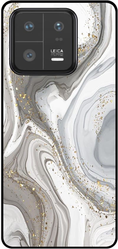 Smartphonica Telefoonhoesje Geschikt voor Xiaomi 13 Pro met marmer opdruk - TPU backcover case marble design - Zilver geschikt voor Xiaomi 13 Pro