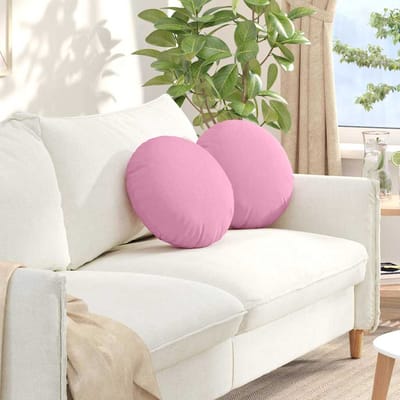 vidaXL - Zitkussens - 2 - st - Stof - Roze - Ø40 - x - 13 - cm