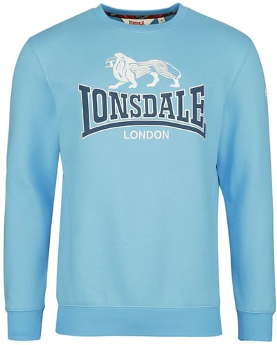 Lonsdale London Lawins Heren Sweatshirts - blauw/wit - S